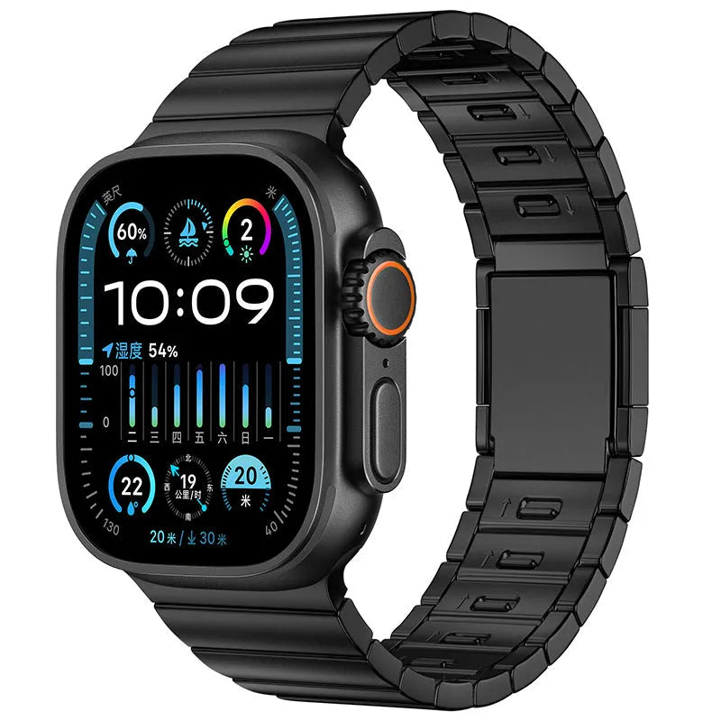 Stainless steel magnetic buckle Apple Watch strap in seven colour options