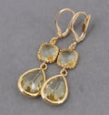 Gold geometric water droplet fringe earrings with retro exaggerated design on copper base