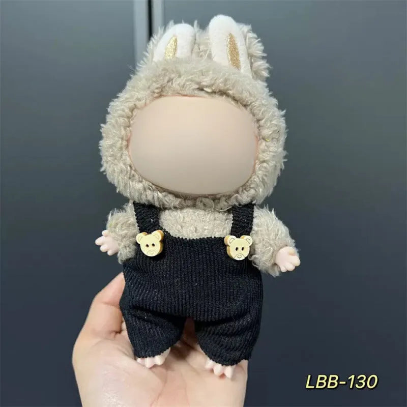 Plastic clothing outfit for a 17cm tall collectible vinyl figurine doll.