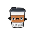 Creative cartoon coffee drink cup alloy brooch with baking varnish finish in colour QHXZ1759
