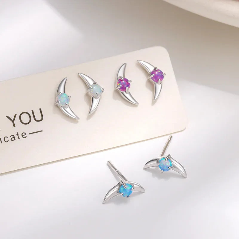 925 sterling silver geometric earrings with electroplated finish and stone accents in gold or platinum colour options