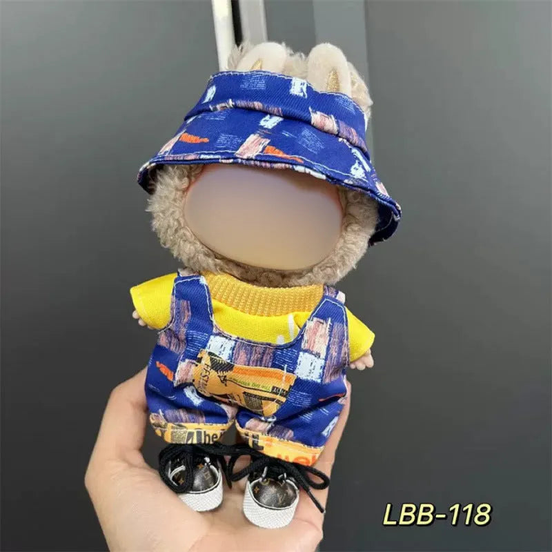 Plastic clothing outfit for a 17cm tall collectible vinyl figurine doll.