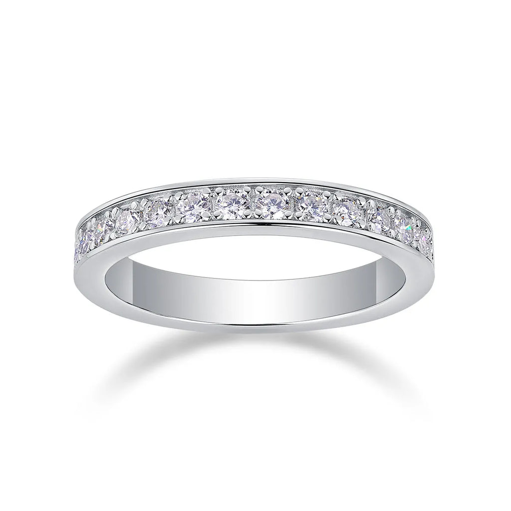 S925 sterling silver moissanite geometric closed ring for women, US sizes 5-9