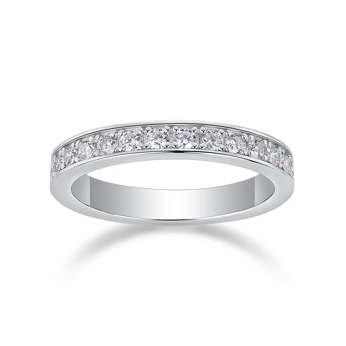 S925 sterling silver moissanite geometric closed ring for women, US sizes 5-9