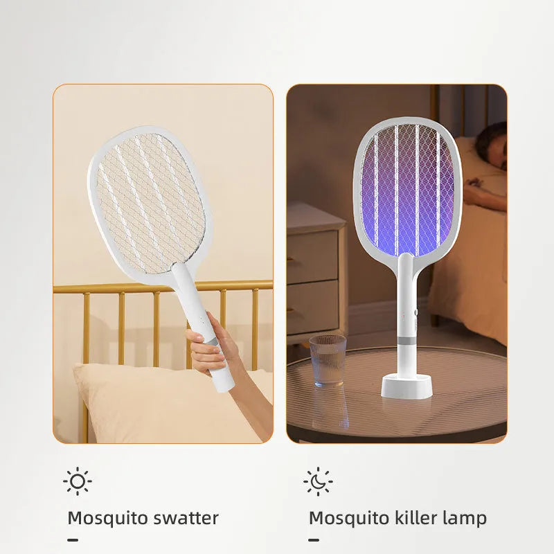 Rechargeable electric mosquito swatter with ABS plastic housing for indoor insect control