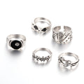 Black alloy poker ring with retro spade card design for women, adjustable size