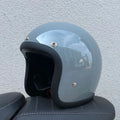 Retro style half helmet motorcycle helmet in glass fibre construction for electric scooter commuting