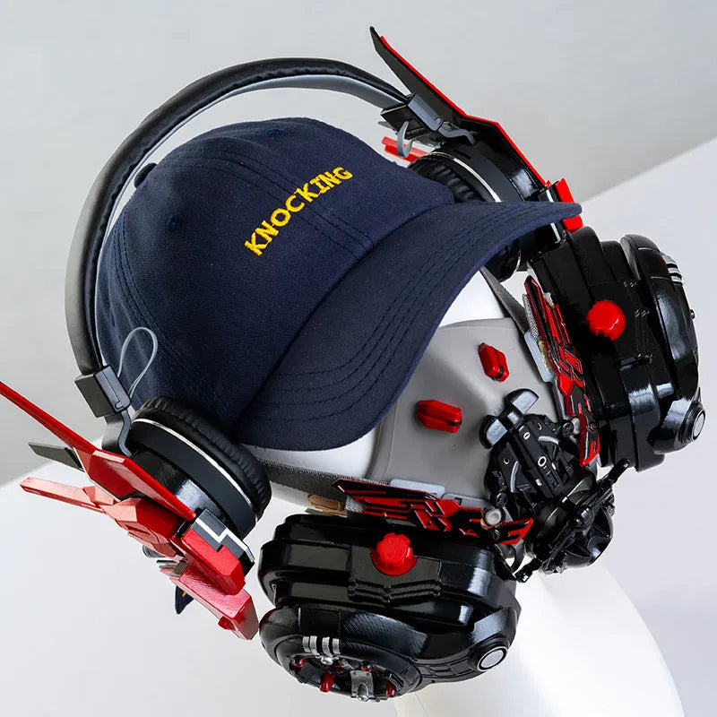 Men's Tech Mecha wireless Bluetooth headphones in plastic with fashion simplicity design