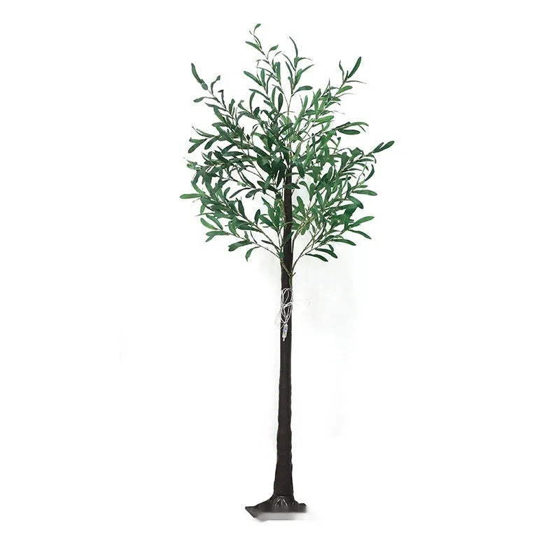 1.8 metre tall simulation olive leaf tree lamp with warm LED lights for outdoor courtyard decoration