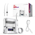 White handheld portable oral irrigator with 600ml water tank and IPX4 waterproof rating