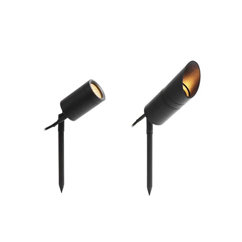 Aluminium outdoor ground lamp with integrated LED for garden and courtyard lighting.