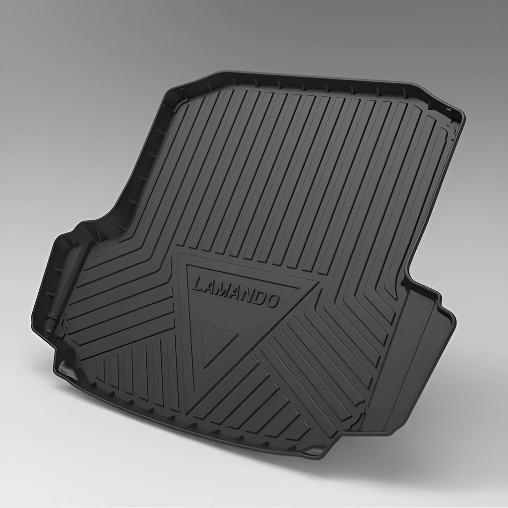 Black carbon fibre pattern TPE car boot liner mat for tailgate protection