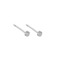 S925 sterling silver dice stud earrings in two sizes, geometric quadrilateral shape, on white background