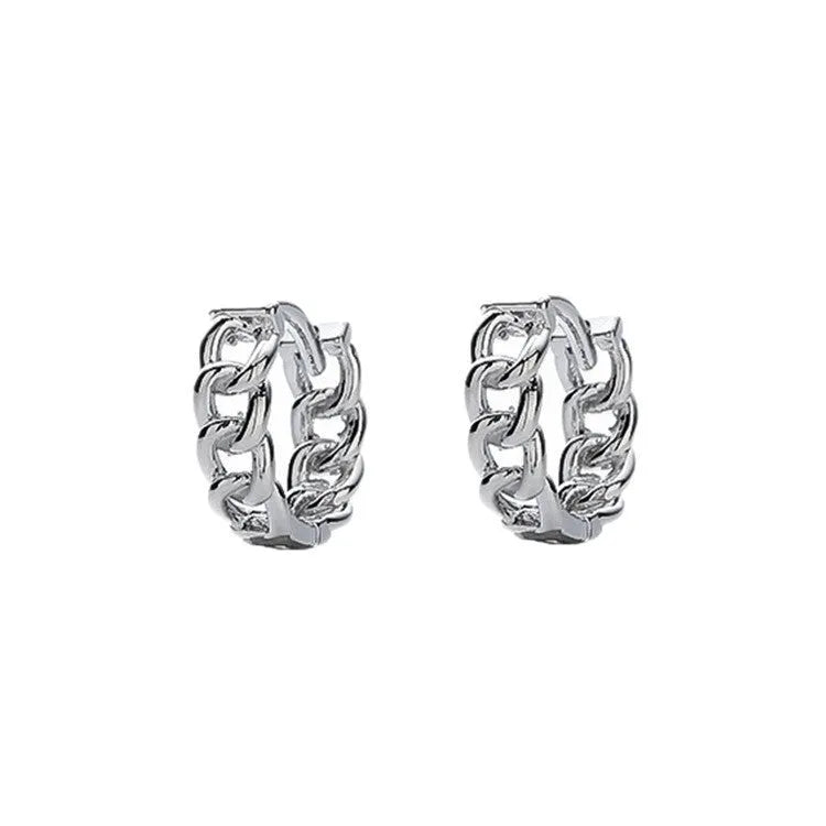 Copper men's geometric earrings in 10mm and 14mm sizes with an auspicious cloud design option.
