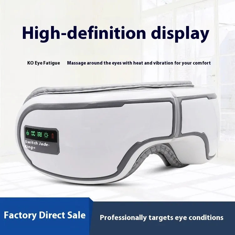 Wireless smart eye massager with protein skin and airbag hot compress