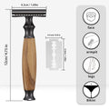 Copper manual safety razor with olive wood handle and aluminium alloy blade holder