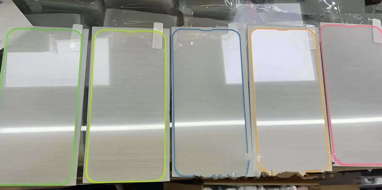 Fluorescent tempered glass screen protector for iPhone with luminous glow in five colour options