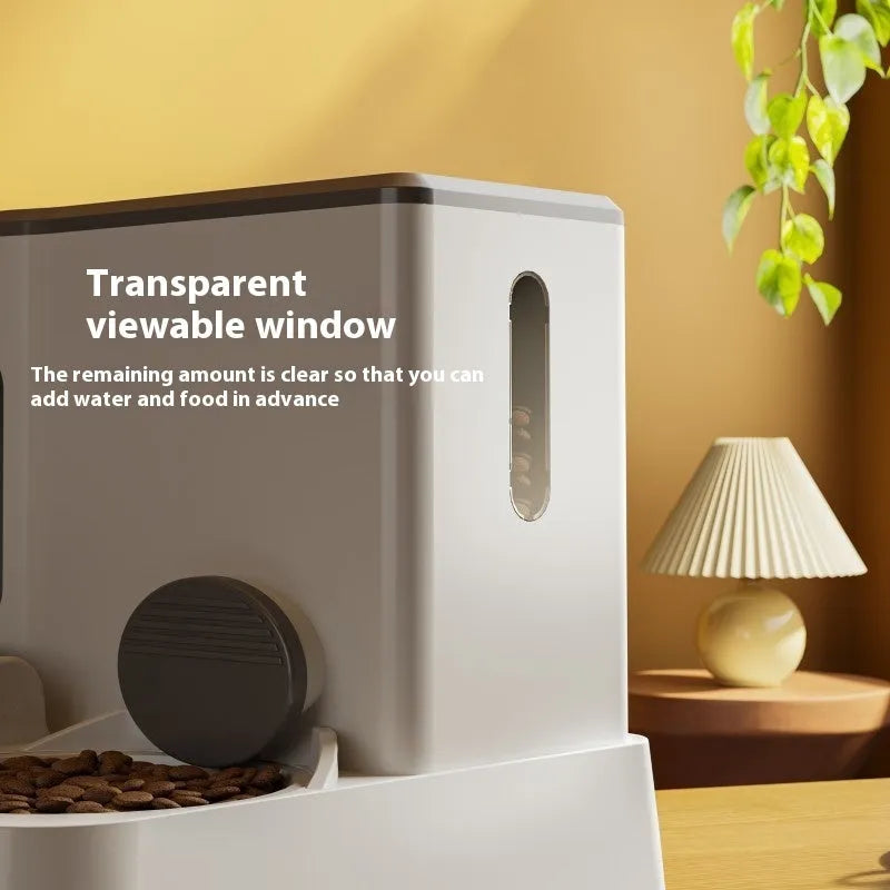 Cat automatic pet feeder with integrated water dispenser in multiple colour options