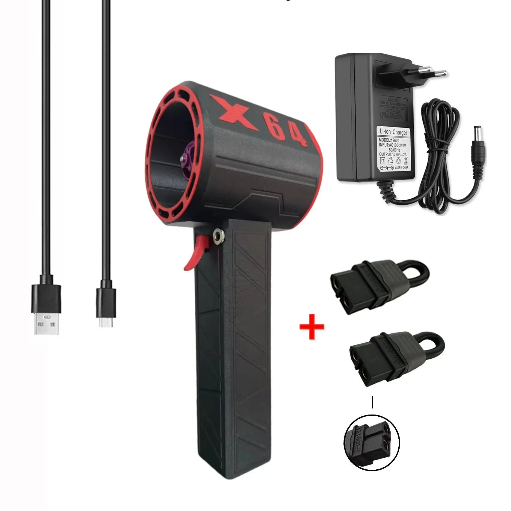 64mm turbo fan industrial grade handheld hair dryer black grey red car wash drying tool