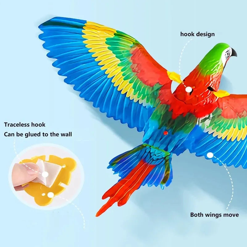 Simulation bird cat toy hanging eagle rotating from ceiling for pet play