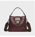 Personalised PU handbag with outer sandwich pocket and sewn-line detail, available in multiple colours, standard 23x12x20cm