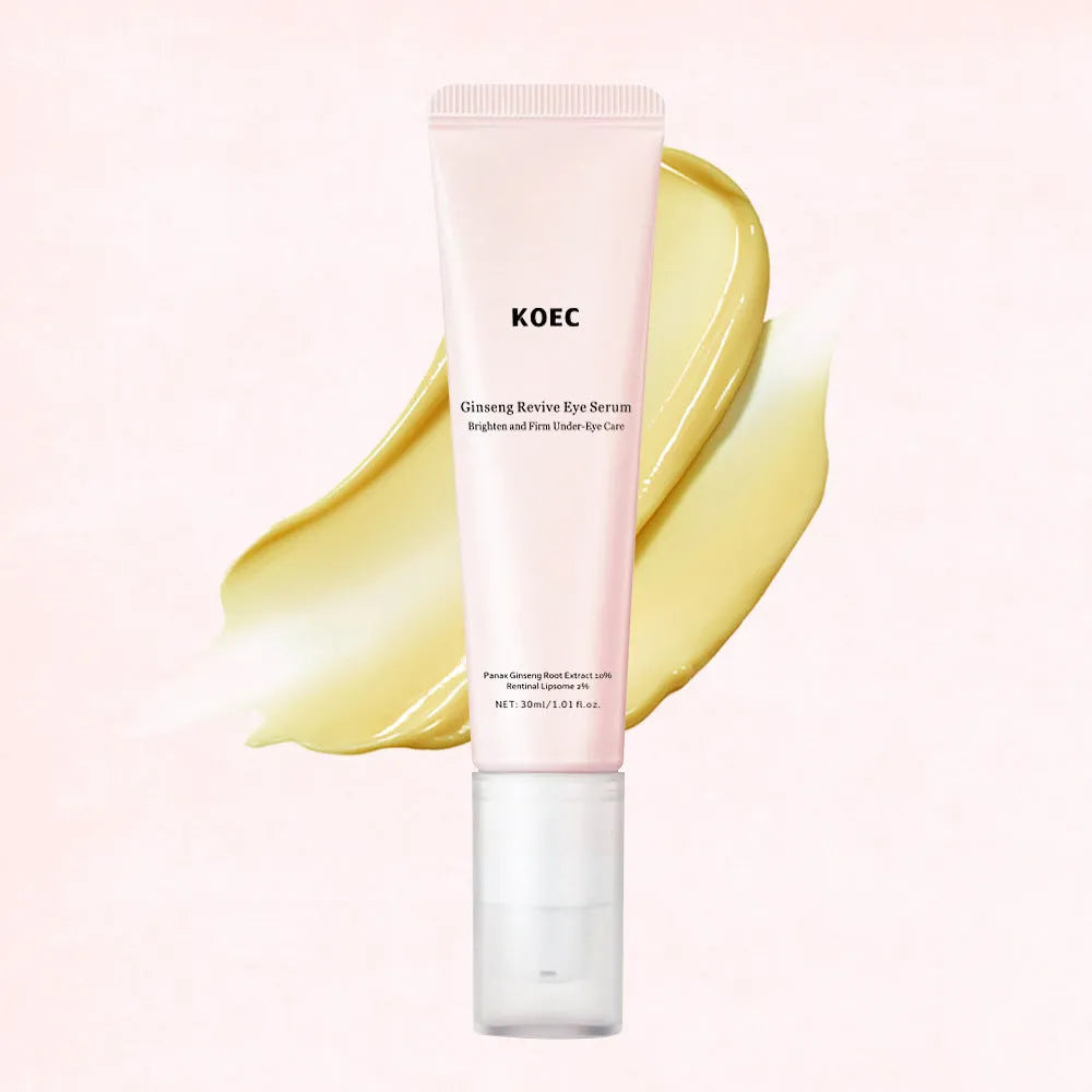 Retinol eye cream for wrinkles and dark circles, 30ml pot with ginseng and pink peptide ingredients