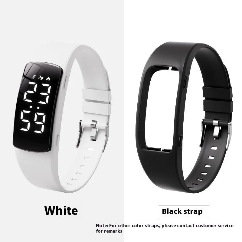 Smart vibration alarm waterproof watch with LED display and silicone strap in multiple colour options