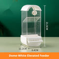 Parrot automatic pet feeder food container plastic acrylic dome style white small size