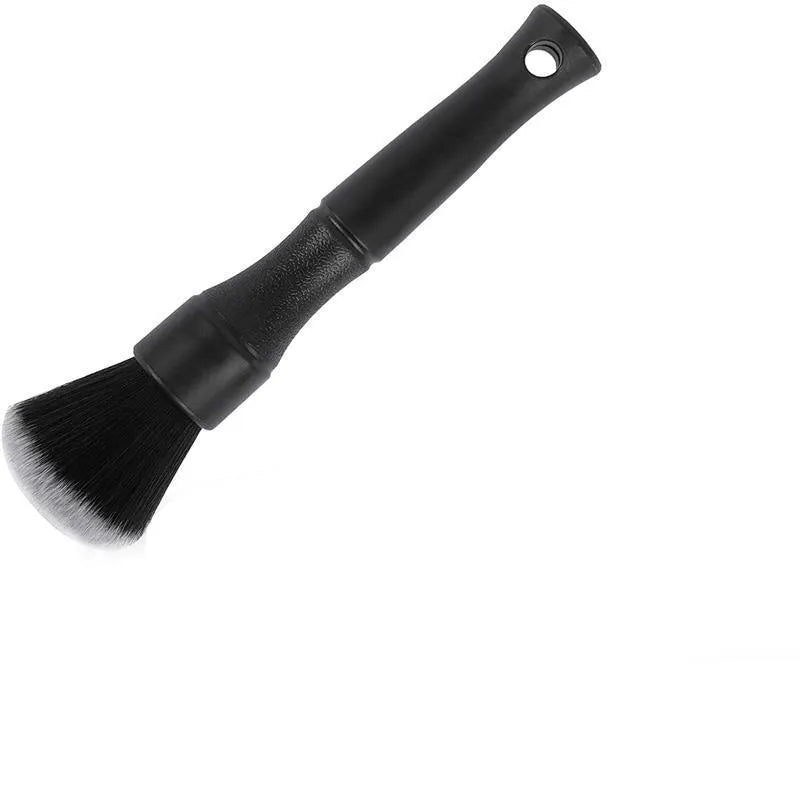 Black PP car detailing brush with pig hair bristles for interior cleaning