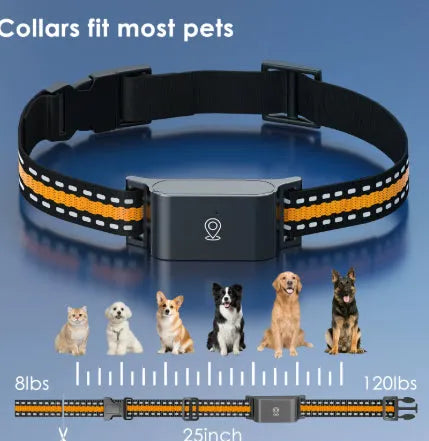Pet global positioning collar in black and green made from ABS material for dogs and cats
