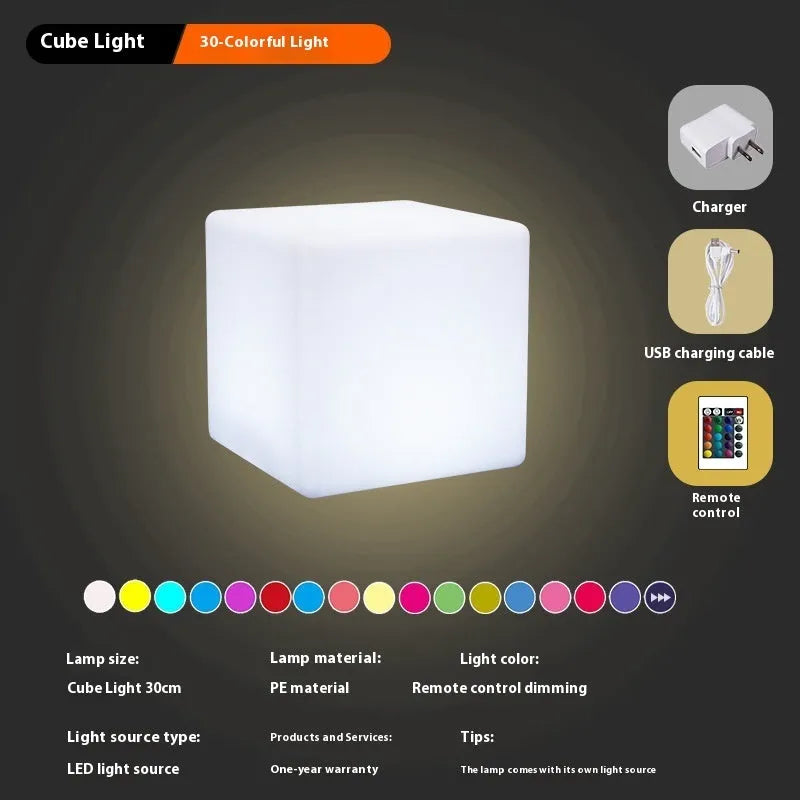 Square LED cube light stool with modern design for outdoor or indoor use