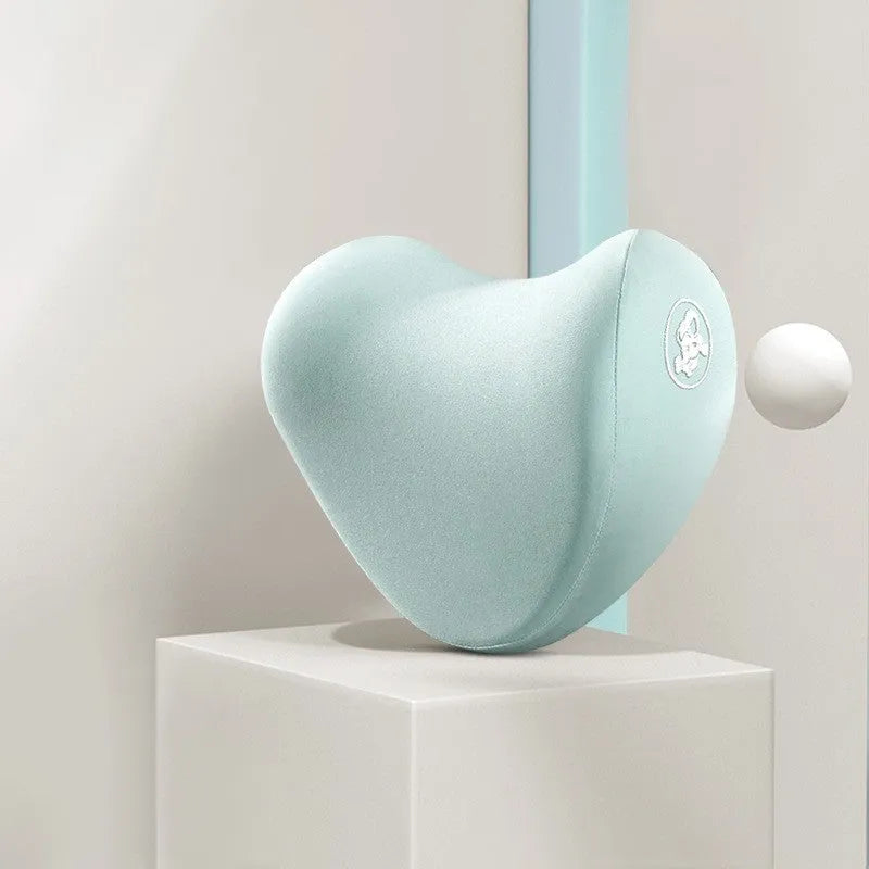 Heart-shaped car pillow set with headrest and lumbar support pillows in multiple colour options