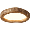 Wood grain finish New Chinese style round ceiling lamp for bedroom lighting