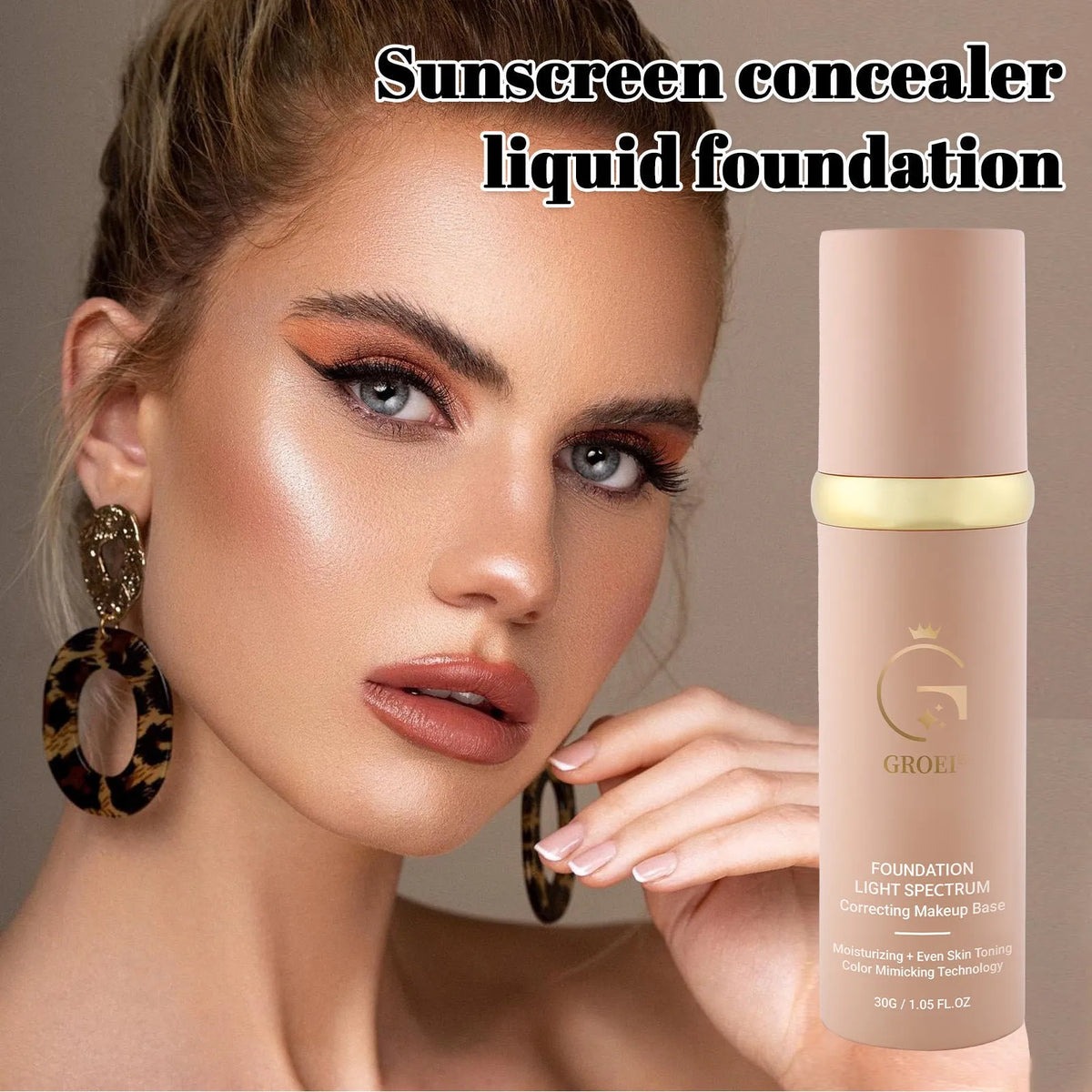 30ml concealer and moisturizer foundation, waterproof smear-proof non-stuck makeup for ladies and students