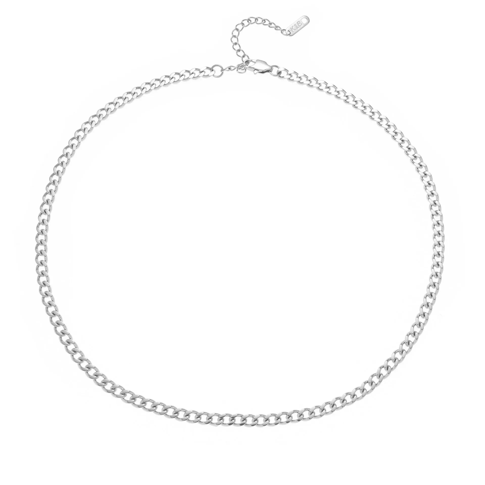 Gold or silver titanium steel necklace with letter or number pendant on 40.5cm chain