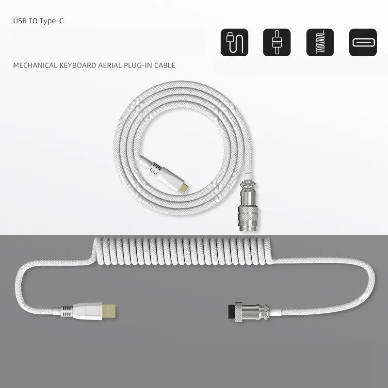 USB to Type-C mechanical keyboard navigation cable with detachable design in multiple colours