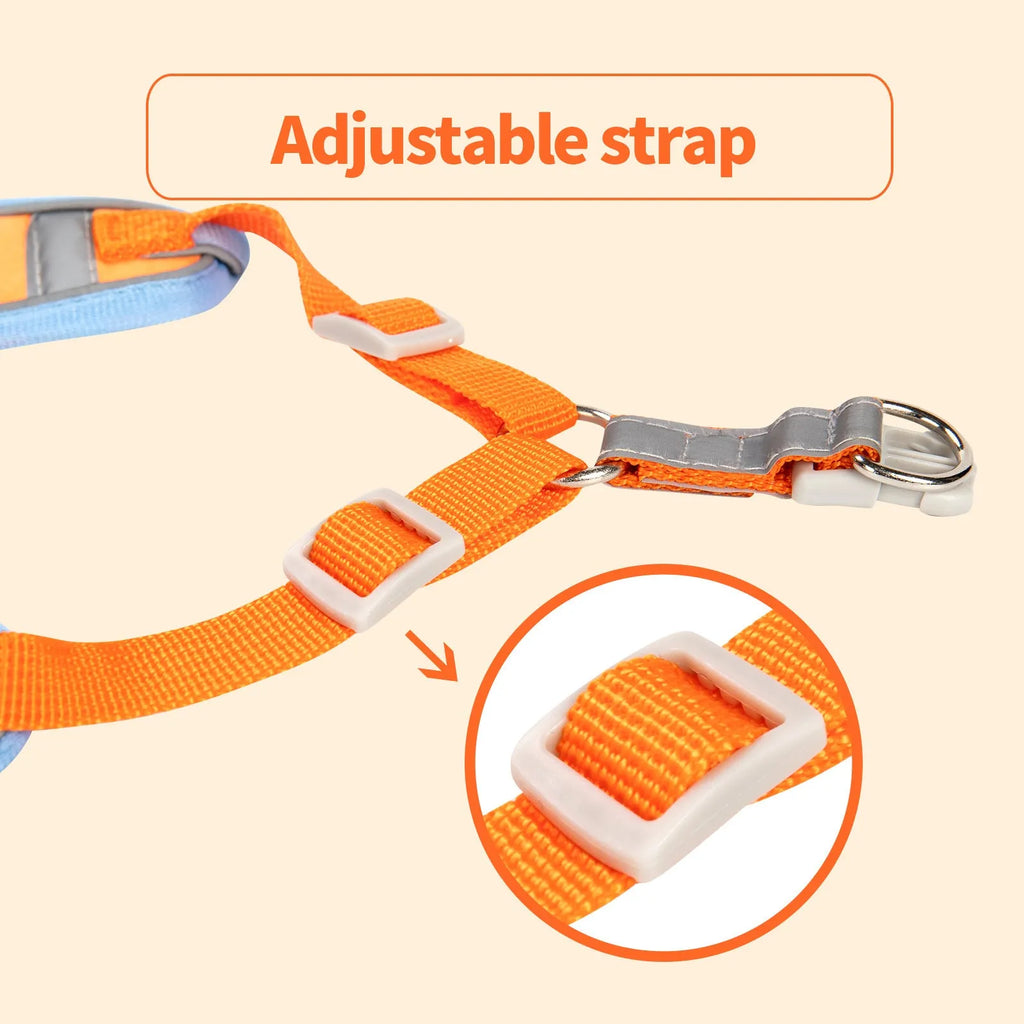Adjustable dog haulage rope harness in multiple colours on a chest strap.