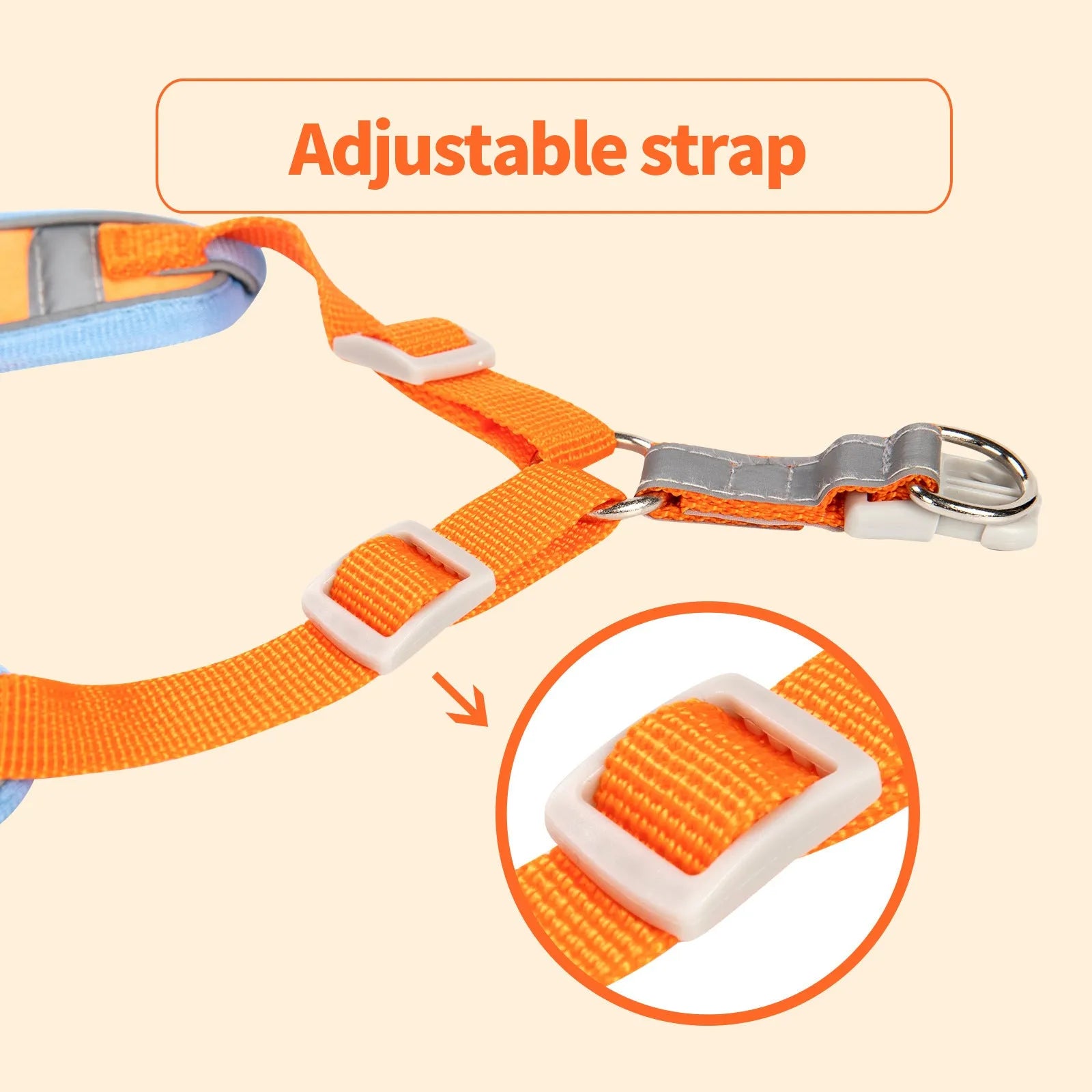 Adjustable dog haulage rope harness in multiple colours on a chest strap.