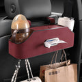 Genuine leather car tissue box holder with suspended mounting in multiple colour options