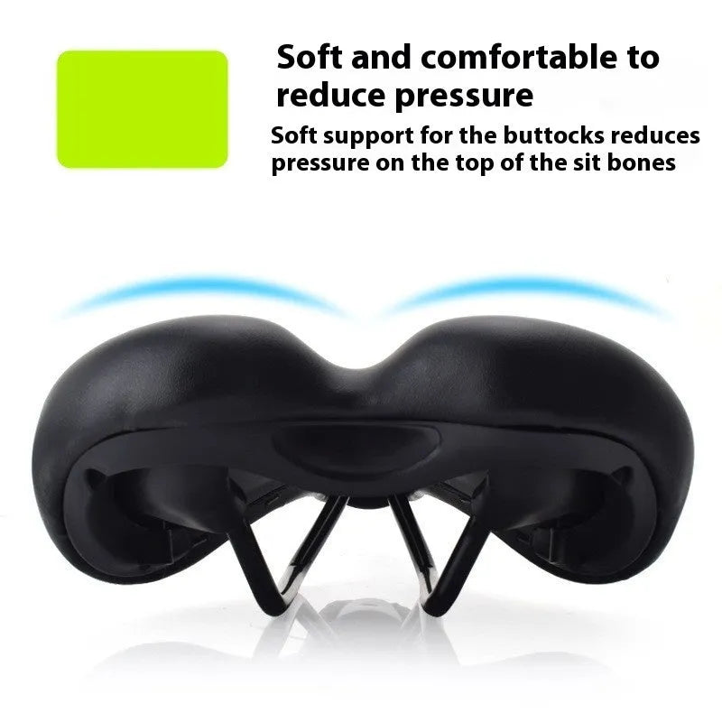 Bicycle seat cushion with hollow design measuring 270mm by 180mm in PU leather