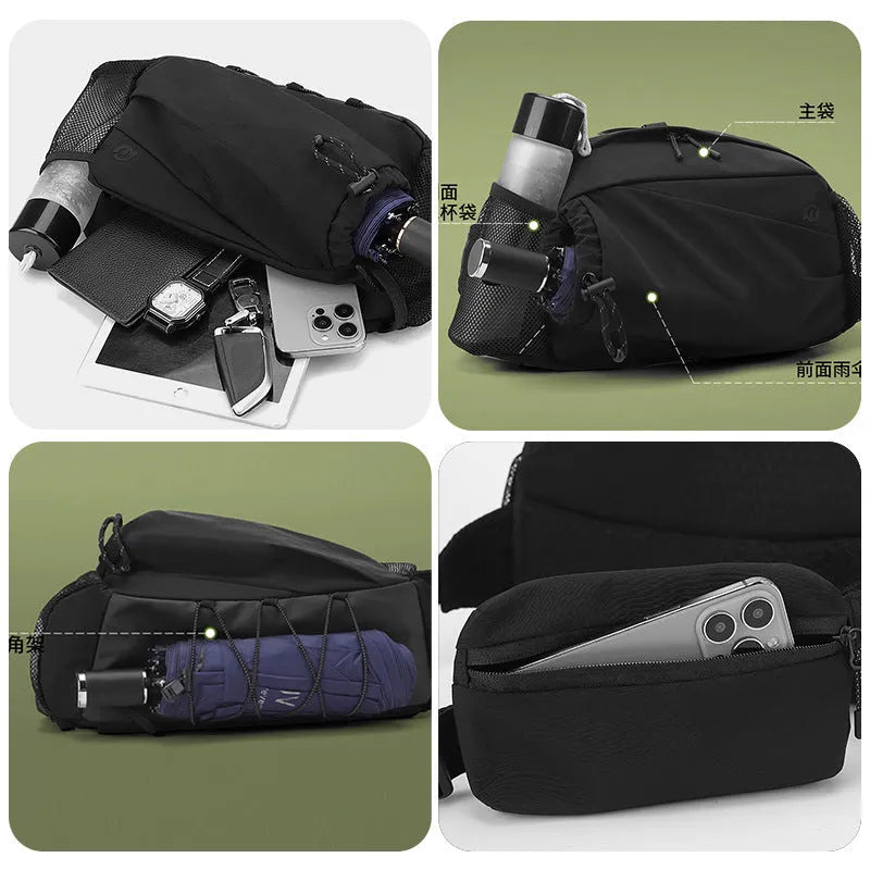 Unisex adjustable waist backpack in Army Green colour with strap adjustment