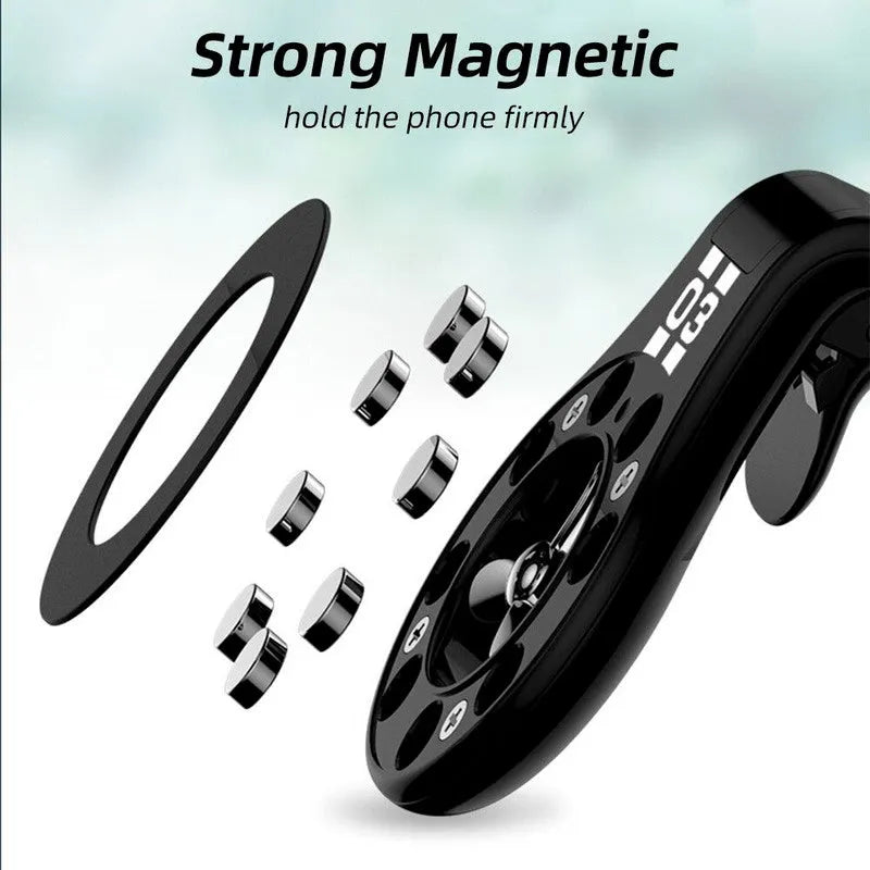 Magnetic car phone holder with fragrance diffuser clipped to car air vent