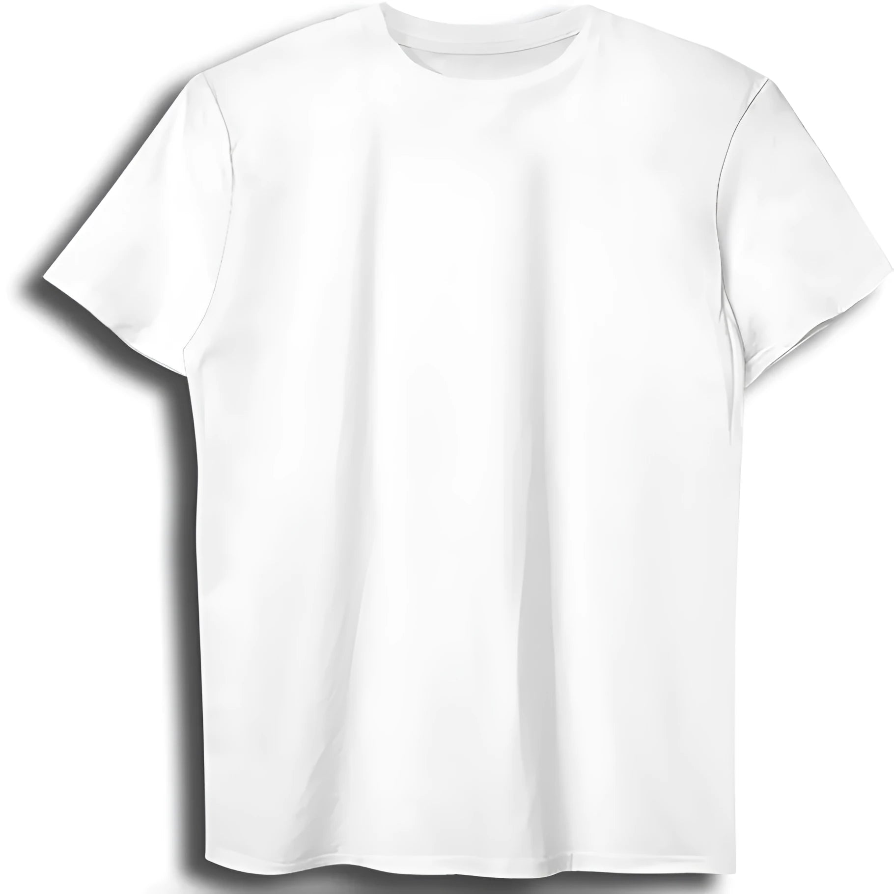 Womens white polyester top with trendy temperatment, front view, available in multiple sizes from S to 5XL