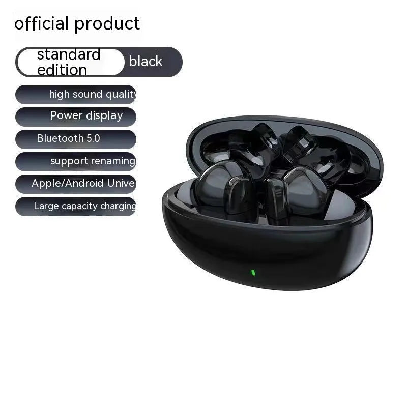 Wireless Bluetooth earphones S90 White in-ear noise reduction digital display breathing light waterproof plastic design