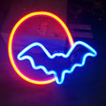 Halloween bat neon light in Pink blue or Red blue, 25 x 2 x 20 cm plastic USB festival decoration