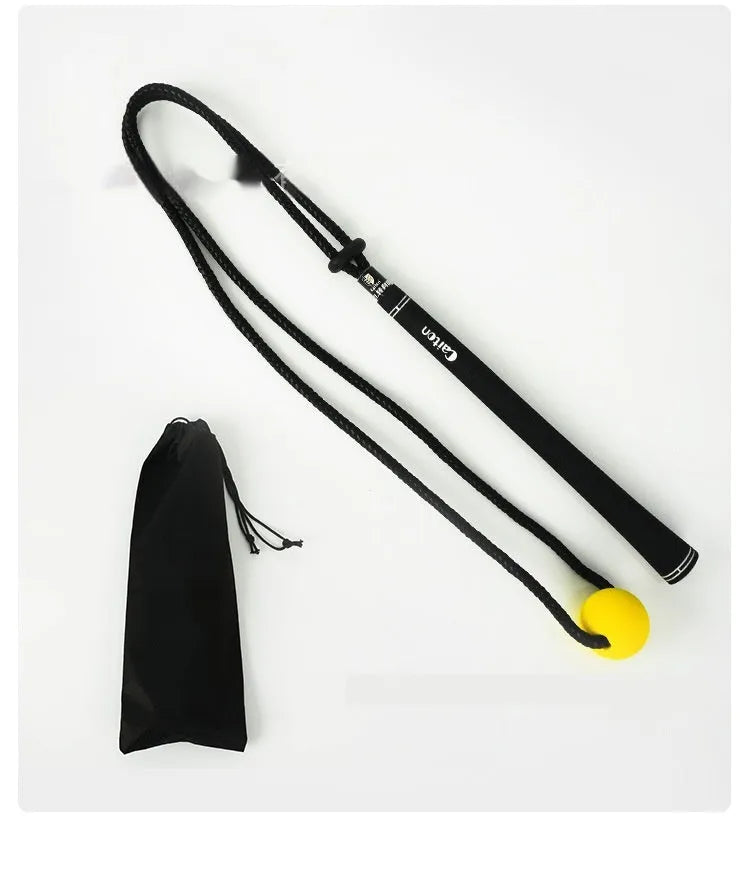 Black silicone elastic rope trainer for golf swing correction and sports practice