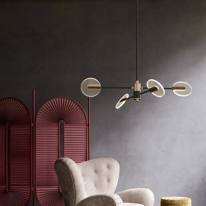 Nordic style iron and acrylic LED chandelier pendant lamp