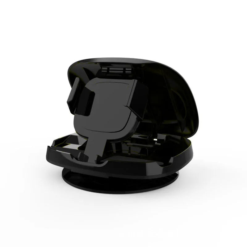 Black plastic rotating suction cup car mount for mobile phones and satellite navigation devices