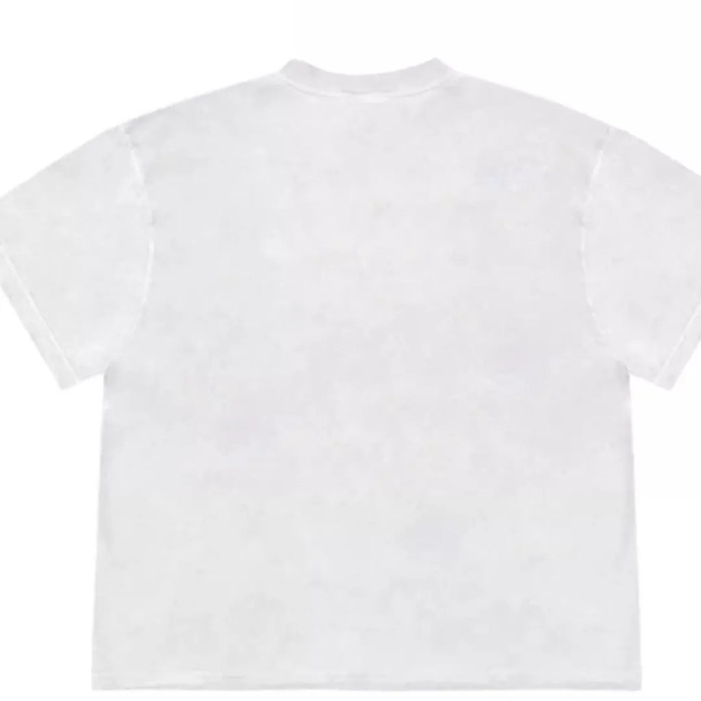 Blueberry patchwork short sleeve T-shirt in ice oxygen cotton with loose fit and round neck