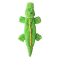 Green crocodile plush dog toy with no stuffing design for aggressive chewers